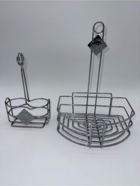 Pair of Tobasco Condiment Chrome Serving Caddy's McIlhenny Hot Sauce Novelty